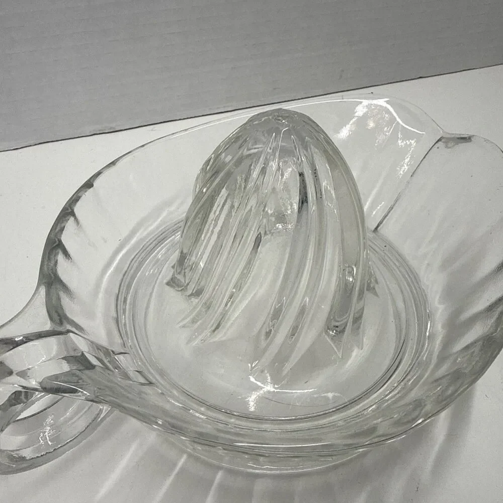 Vintage Glass Citrus Orange Juicer Reamer Clear Kitchen Tool Juice